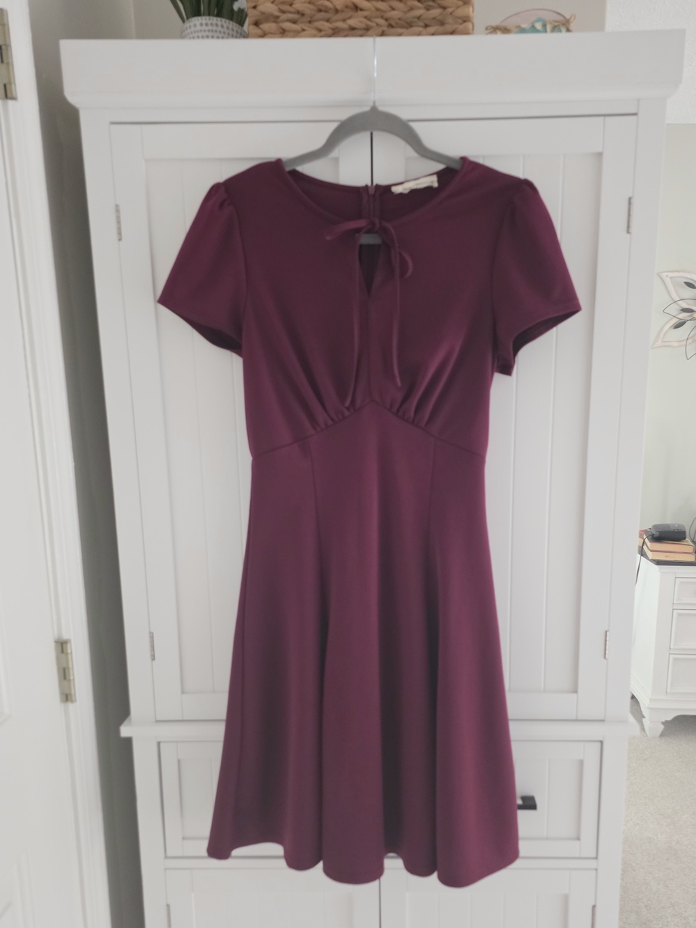 Vintage Inspired Burgandy Rockabilly Swing Dress